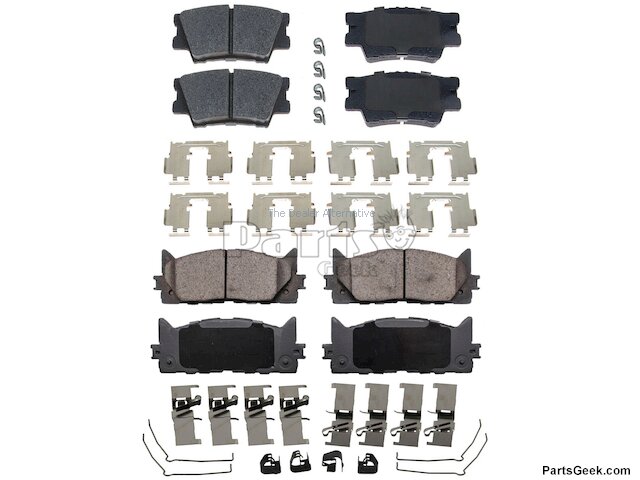 Front and Rear Brake Pad Set - 2007-2017 Toyota Camry (2007 Japan Built Models) - Detroit Axle 18958-02463328