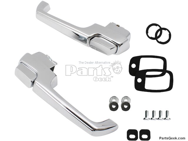 Door Handle Set of 2 - Chrome - 1967-1972 Chevrolet C10 Pickup - Brock 13970-07663082