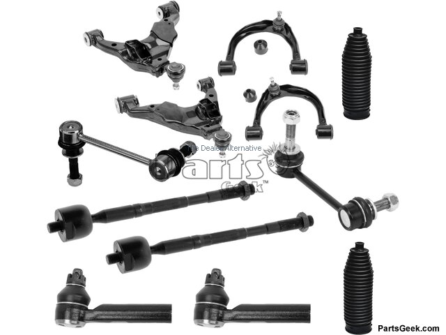 Front Control Arm Ball Joint Tie Rod End Sway Bar Link and Steering Rack Kit - 12 Piece - 2005-2015 Toyota Tacoma - DriveBolt 18535-03408266