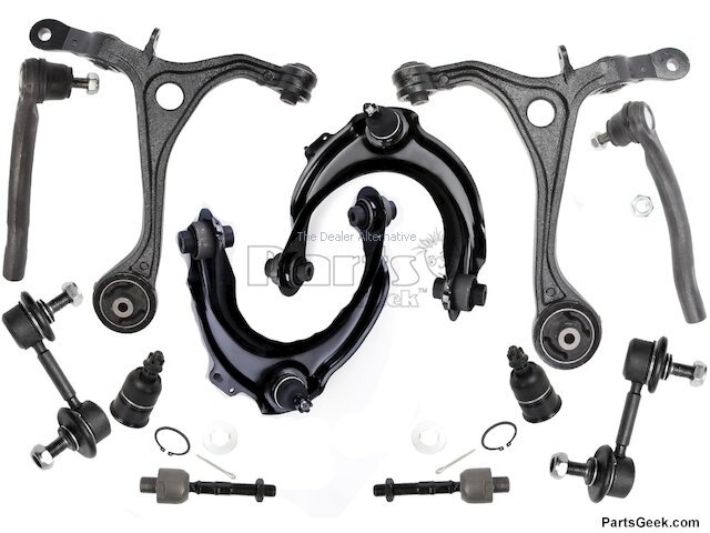 Front Upper and Lower Control Arm Ball Joint Tie Rod and Sway Bar Link Kit - 2003-2007 Honda Accord 2.4L 4-Cylinder Gas - DriveBolt 5986-03999543