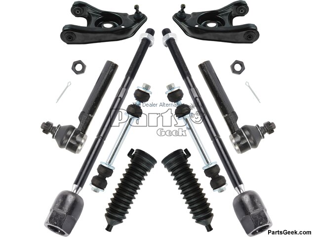Front Lower Control Arm Ball Joint Tie Rod End Sway Bar Link Steering Rack and Pinion Bellows Kit - 10 Piece - 1994-2004 Ford Mustang - DriveBolt 5459-03935250