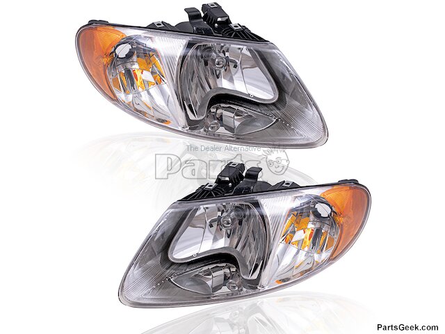 Halogen Headlight Assembly Set of 2 - 2001-2007 Dodge Grand Caravan - Brock 1892-07744206