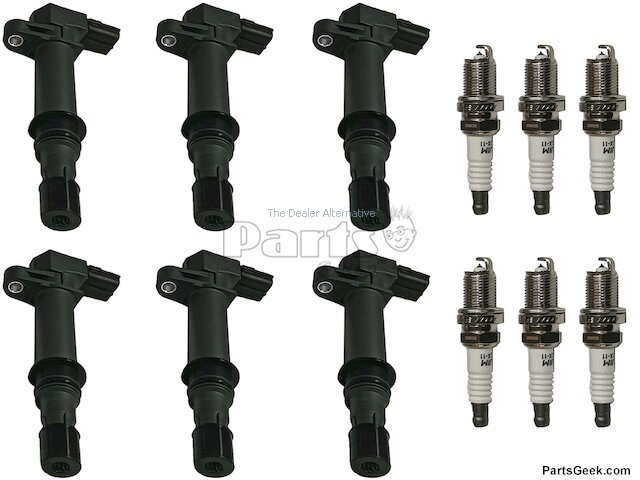 Ignition Coil and Iridium Spark Plug Kit - 12-Piece - 2002-2008 Jeep Liberty 3.7L V6 - Replacement 2292-03687545