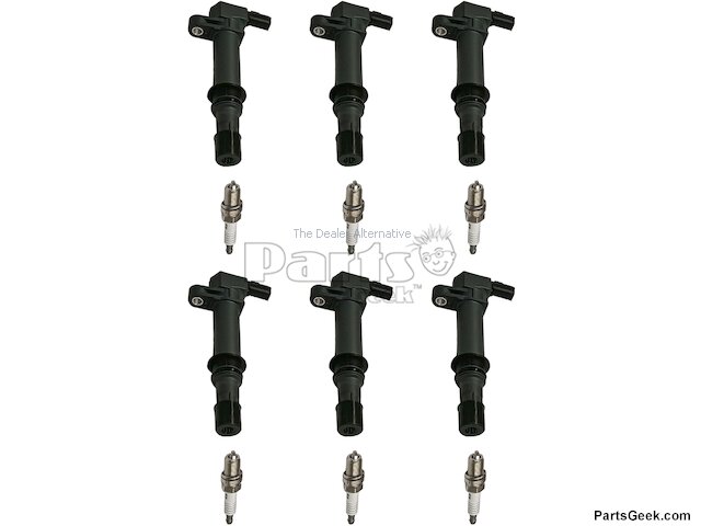 Ignition Coil and Iridium Spark Plug Kit - 12-Piece - 2002-2008 Jeep Liberty 3.7L V6 - Replacement 2292-03687545
