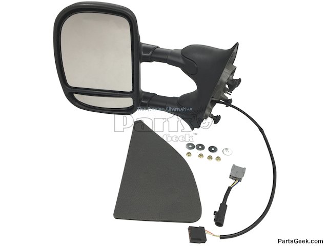 Left Driver Side Power Mirror - Dual Arm, Manual Telescopic, without Turn Signal, Textured, Trailer-Tow Type, without Heated Glass - 1999-2007 Ford F-250 Super Duty - Replacement 5337-02279156