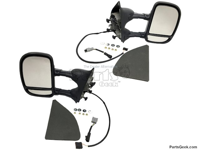 Power Door Mirror Set of 2 -  (Dual Arm; Manual Telescopic; Textured; Swings Both Directions; Trailer-Tow Type; Without Turn Signal or Heated Glass) - 1999-2007 Ford F-250 Super Duty - Replacement 5337-02939394