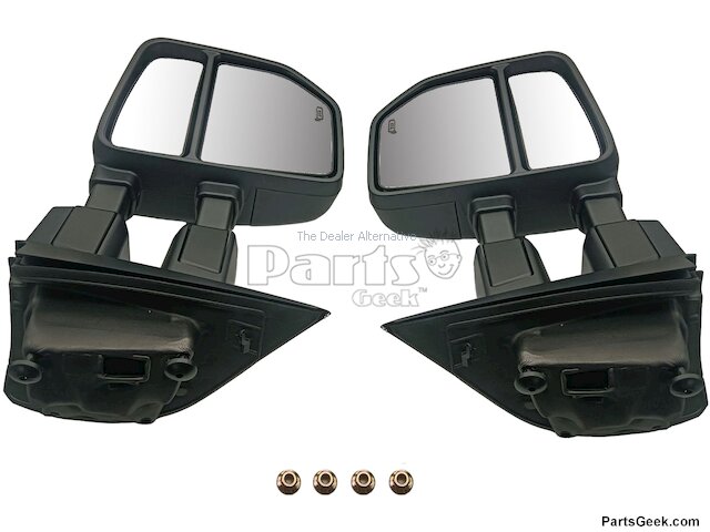 Tow Door Mirror Set of 2 - Extendable - with Heated Glass, Temperature Sensor, and Turn Signal - 2017-2022 Ford F-250 Super Duty - Replacement 140806-03959689