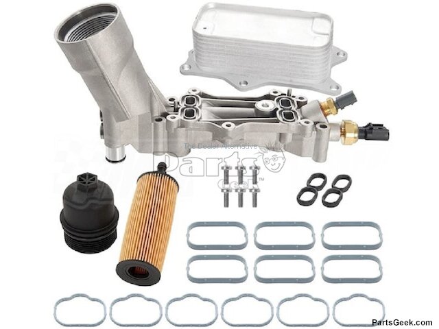 Aluminum Oil Filter Housing - with Filter, Sensors, and Cooler - 2012-2024 Jeep Wrangler 3.6L V6 - Replacement 118666-02480812