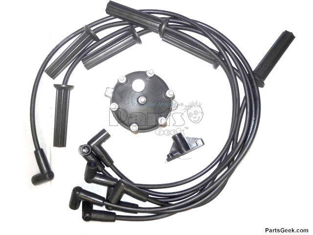 Ignition Tune-Up Kit - Spark Plug Wire Set, Cap and Rotor - 1992-2003 Dodge Dakota 3.9L V6 - United Automotive 1835-02823423