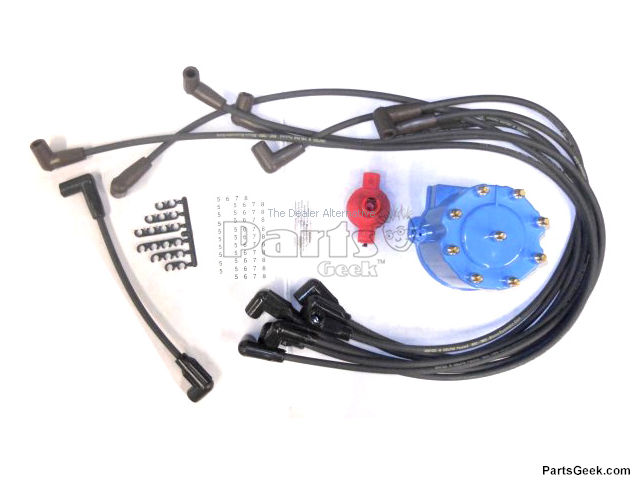 Ignition Tune-Up Kit - Spark Plug Wires, Distributor Cap and Rotor - 1994-1995 Chevrolet K1500 (5.0L V8 VIN H, 5.7L V8 VIN K) - United Automotive 3380-07374122